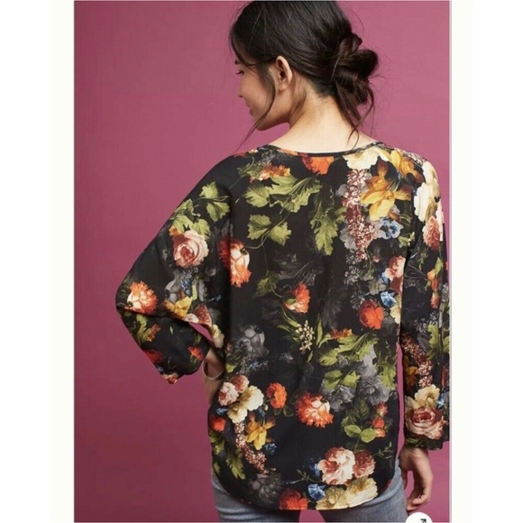 Anthropologie The Odells Floral V-Neck Top Blouse - Picture 4 of 9